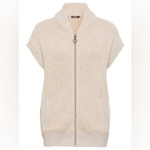 Olsen Cozy Cream Knit Zip Vest